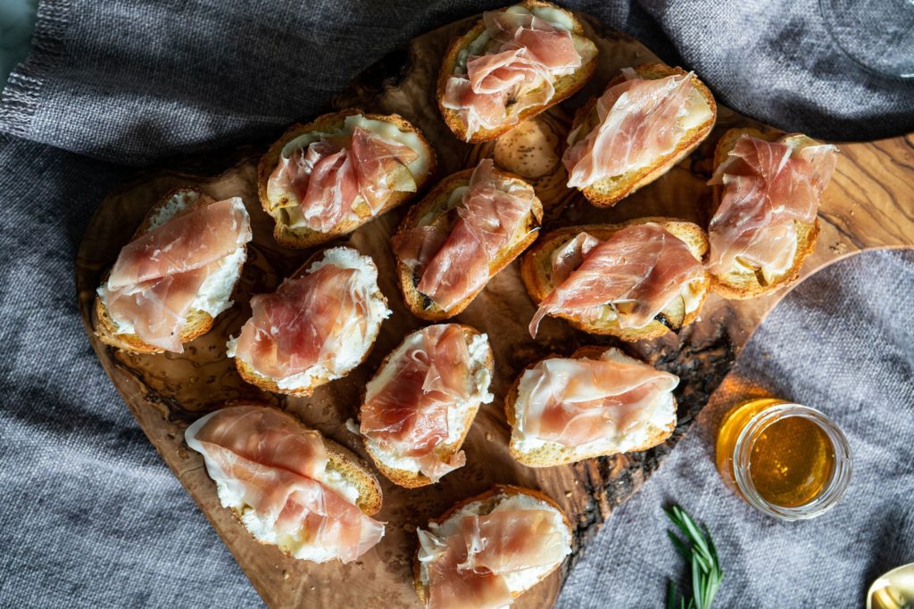 Grilled Pear & Ricotta Prosciutto Crostini 2