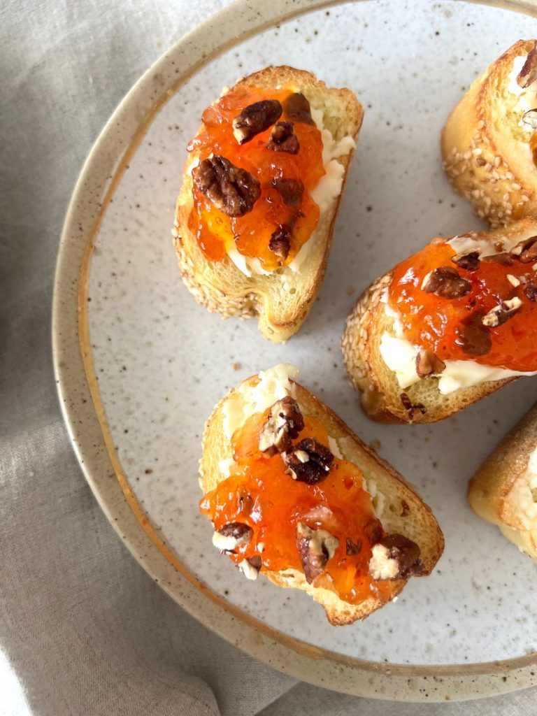 Hot Pepper Jelly & Brie Crostini